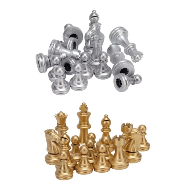 Ersättningsschackpjäser, Magnetiskt schackset i plast för proffs eller nybörjare, Inkluderar 32 pjäser 4,9 cm kungfigurer med flockningsprocess,