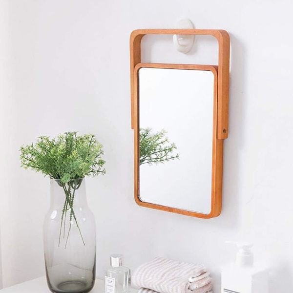 Sminkspegel i trä, Bordsmakeupspeglar med elegant design, Klar reflektion för alla positioner, Justerbara vinklar, Väggmonterade speglar, Stabil bas