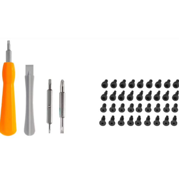 44 st Ring Doorbell ersättningsskruvmejselset, 4 st skruvmejselbitset dubbelsidig T6 & T15 Torx, 40 st dörrklockskruvar med plastbox för Vi