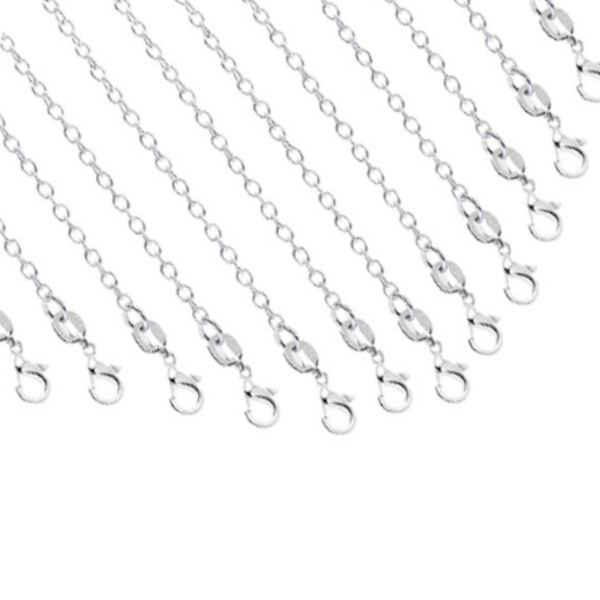 26-pack Halsbandskedja med hummerlås, silverpläterad kedja berlocker för 925 silver, kors orm kedjor DIY kedja, bulk kabelkedja för smycken