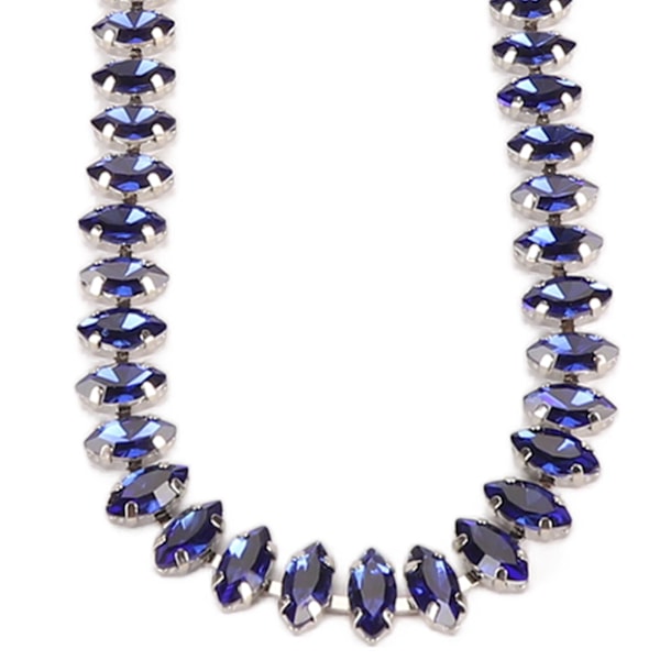 Strass Klo Kedja Glänsande Klippbar Strass Pärlkedja Trim för DIY Hantverk Kläder Dekoration Sömnad 1 Yard Royalblå