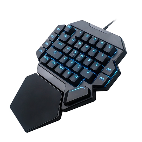 Enhands tangentbord RGB Blacklight mekaniskt tangentbord med makrodefinitionsfunktion