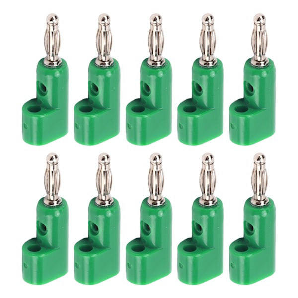 10 stk. 4 mm stabelbare bananplugstik, loddefri bananplugs til sikkerhedstilbehør, grøn