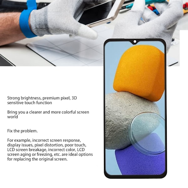 Telefon LCD-skärm Känslig pekskärm Klar LCD-skärm för Samsung Galaxy M23 6,6 tum