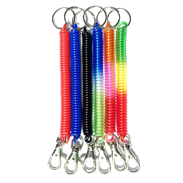 Flexibel Stöldsäker Spiralvajer, Stretch Tether Säkerhetsnyckelring Med Clip, Hög Elastisk Spiral Konstruktion För Automatisk Återgång Till
