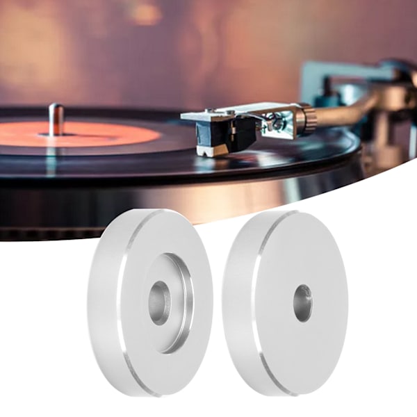 45 RPM-levysoittimen sovitin, suuri reikämuunnoslevy, vinyyli, musta kiinnityssovitin useimmille suurireikäisille levyille, hopea