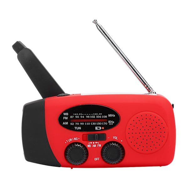 ABS-käsikäyttöinen sähköntuotanto aurinkolatauksella LED-valo katastrofien ehkäisyyn hätätilanteessa AM/FM-radio NOAA-toiminnolla