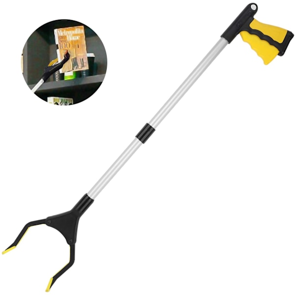 Fällbar gripare, 1 st aluminiumgripare med magnetiska spetsar Rotationsbar sopgripare halkfri gummigripare, lång arm för seniorer Sopor