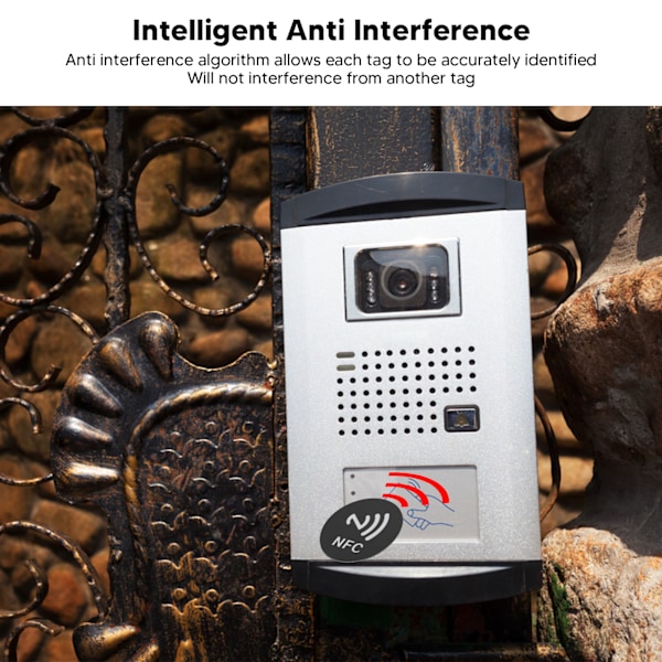 20 stk ID5200 NFC-klistremerklebende etikett runde 40mm anti-interferensetikett med NFC-utskrift svart