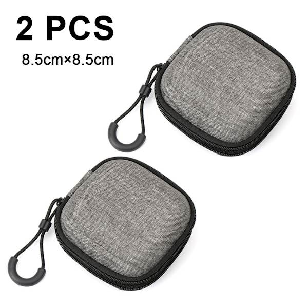 2 stk. Earphone Earbuds Headset Hovedtelefon Bære Etui Holder Mini Opbevaringsboks Organizer Beholder Møntpung Pung til MP3, Bluetooth Ear Buds