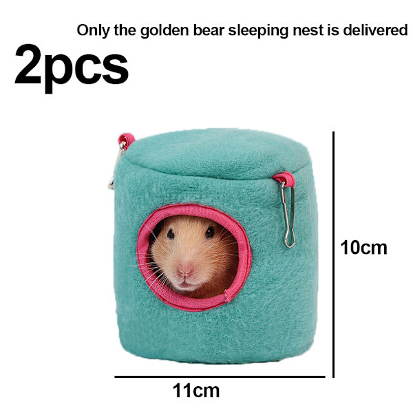2 stk. Mini Hamster Seng Huler og Huse, Bomuld Mini Dyr