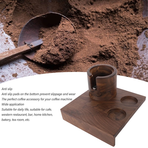 Valnöts Espresso Organizer, Kompakt Kaffestation med Halkfri Bas för en Poetisk Blandning av Funktionalitet och Konst i Din Bryggningsritual