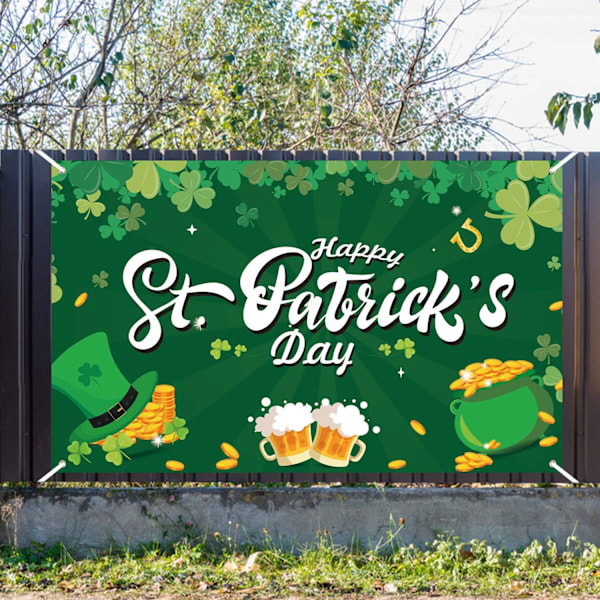 Utsökt bannerdesign för St. Patricks Day-dekorationer, slitstarkt lättviktsmaterial med shamrock irländska lyckoteman, polyestertyg vid 78