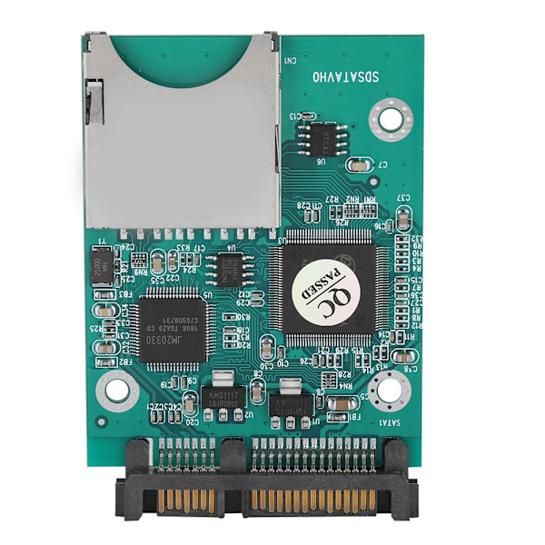 22MB/s Rask overføring SD SDHC/SDXC/MMC minnekort til 2,5 tommers 7+15P SATA konverteradapter