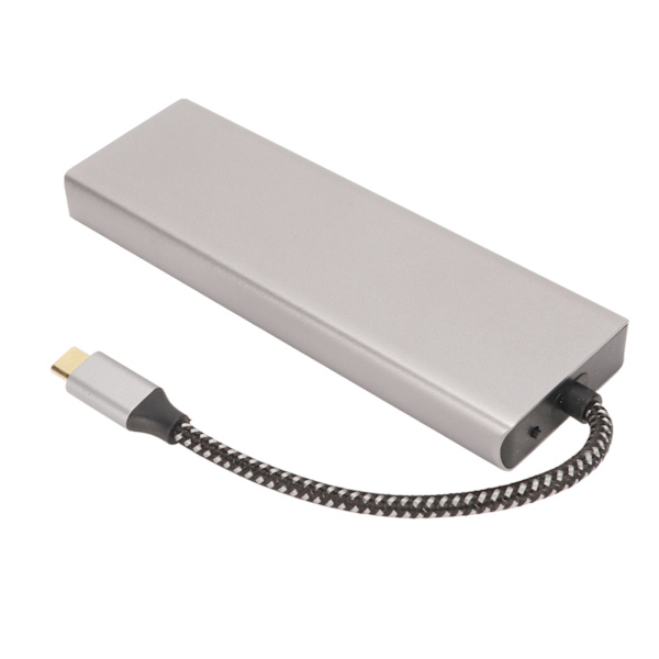 USB C Hub M.2 Interface SSD-hölje 8 i 1 100W 5Gbps överföring Aluminiumlegering USB C Dockningsstation för Win