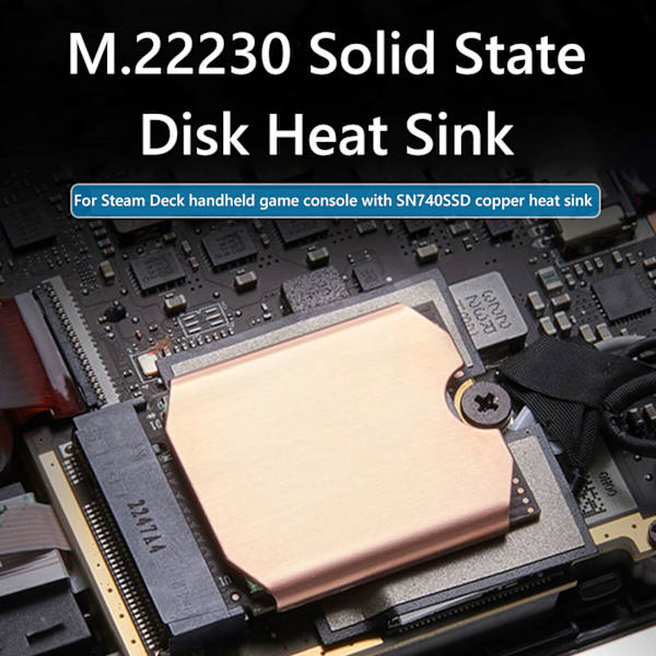 Steam Deck SSD -jäähdytyslevy, lämpötyyny M.2 2230 NVME SSD -kuparijäähdytyslevy, jäähdytysteippi, takakannen avaustyökalu
