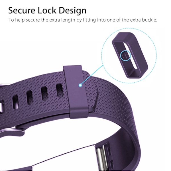 Mångsidiga Fitbit Charge 2-kompatibla sportarmband, justerbara armband med högkvalitativ elastomer för kvinnor och män (2-pack)
