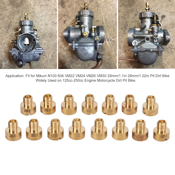 15 stk. Karburator Hoveddyse Kit 88-150 Metal Holdbar Dyse til Mikuni N100 604 VM22 VM24 VM26 VM30