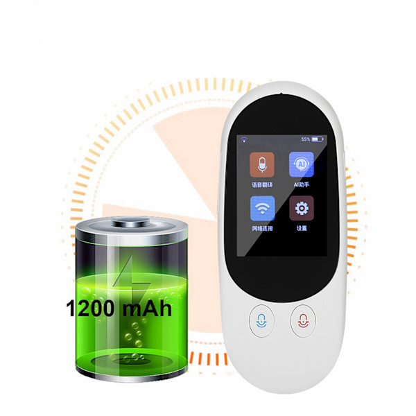 2,4-tums IPS LCD Bärbar WIFI Smart Röst Global Dialekt Resa Realtidsöversättare