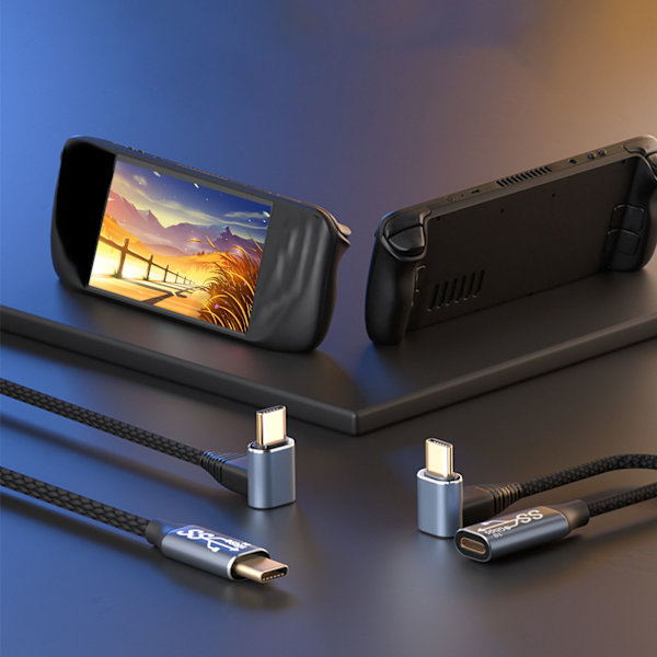90 asteen USB C -kaapeli 4K 60Hz tukee PD100W Type C 3.1 Gen2 täysi toiminto USB C nopea latauskaapeli Steam Deckille 100cm/39.4in