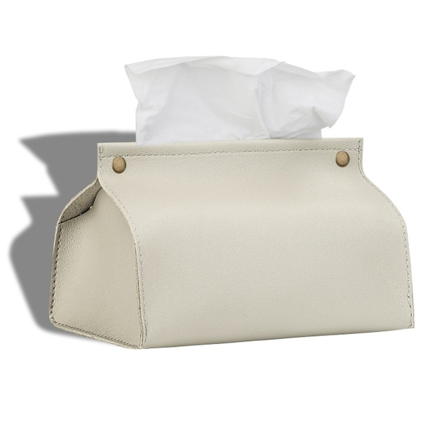 Smuk servietbeholder i rektangelform, servietbeholder, PU-læder servietbeholder, dekorativ organizer, ensfarvet, 7,7 x 5,2 x 4,72