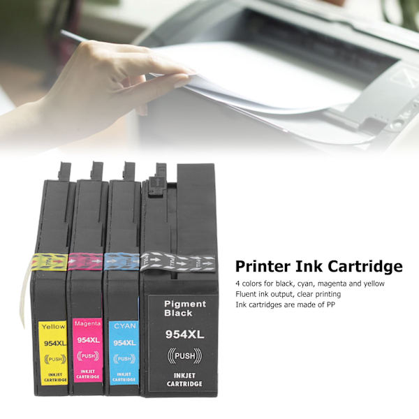 Printerpatroner med flydende blæk, smart chip, praktisk BK C M Y blækpatron til OfficeJet Pro 8210