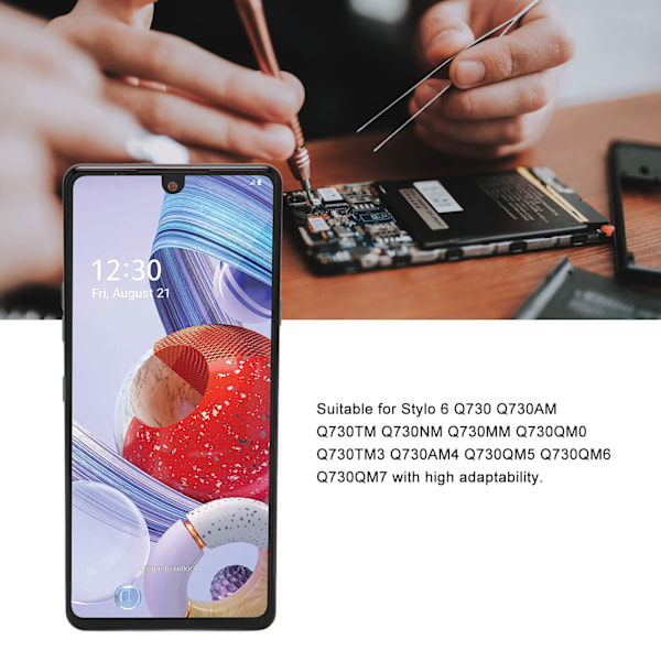 LCD-telefonskærmsudskiftning 6,8 tommer digitizer-skærm touch-samlesæt til Stylo 6 Q730 Q730AM Q730TM Q730NMQ 730TM3 Q730MM hvid