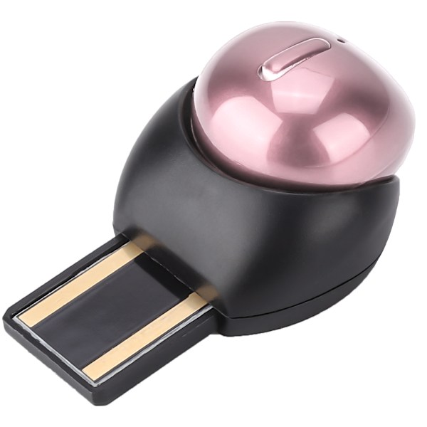 Bärbar bil trådlös Bluetooth-hörlur USB magnetisk laddning i-örat öronsnäcka headset (roséguld)