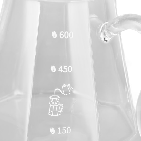 Kaffeälskares Dröm, Kaffeserver i Borosilikatglas, Mikrovågsugns- och Diskmaskinssäker, Värmebeständigt Glas, Elegant Design med Åttakantig Kopp För