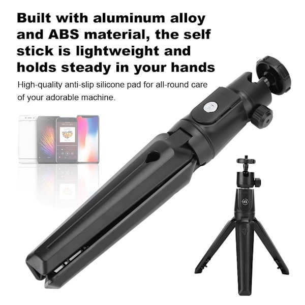 Trådløs Bluetooth Selfie Stick Mini Tripod Udtrækkelig Monopod til IOS til SamsungBlack