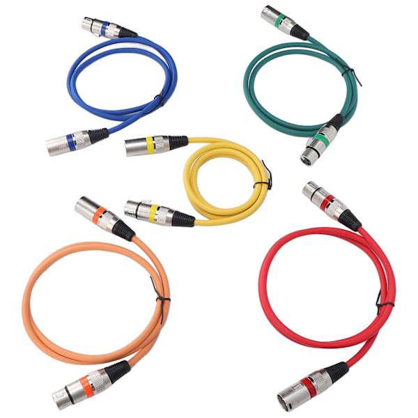 XLR till XLR-mikrofonkabel 3-stifts balanserad skärmad XLR-hane till hona mikrofonkabel för mikrofonmixerinspelning 1m/3,3ft