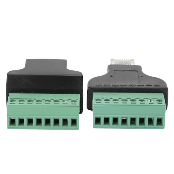 2 stk RJ45 hun-han til skrue terminal 8-bens CCTV digital DVR adapter stik