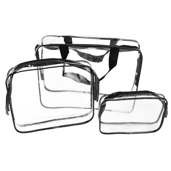 3 st tvättväska PVC transparent kosmetisk väska miljöskydd reseförvaringsväska