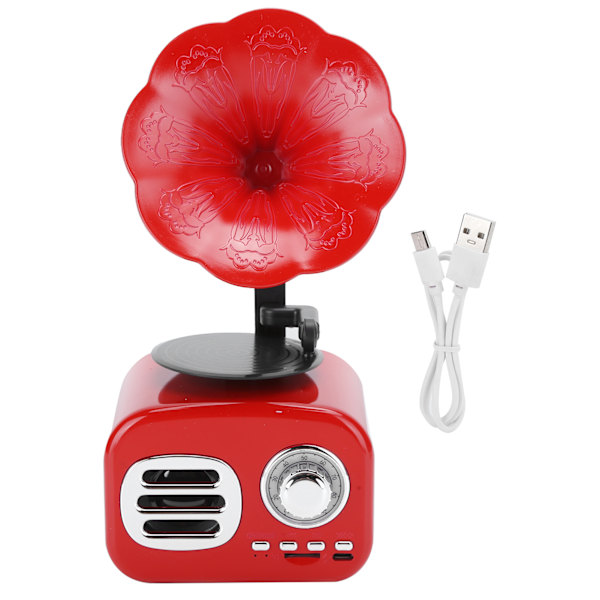 Bärbar grammofon vintage retro Bluetooth-högtalare högtalarlåda utrustning tillbehör