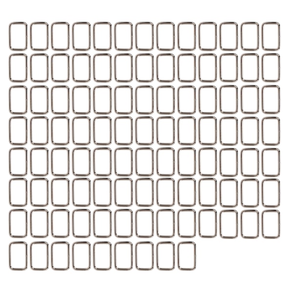 100 stk Metall firkantede spenner Rektangel Metallring for Veske Veske DIY Symaskiner Håndverk Sølv 3/8x25x15mm