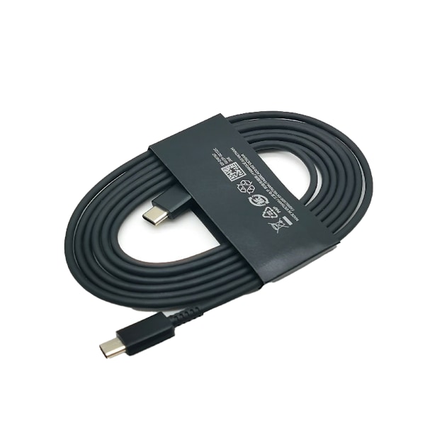 Samsung Oplader 25W Super Hurtigopladningsadapter 1.8M Type C-kabel til Galaxy S20 S21 S22 S23 S24 Ultra Z Flip Fold 6 5 4 3 2 Sort-Kun Kabel