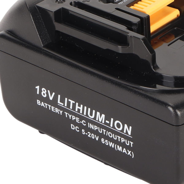 18V litiumbatteri flamskyddsmedel 4000mah 65W litiumjonbatteri med typ C-gränssnitt för BCF201 BCF201Z BCL180