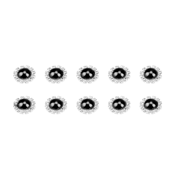 10 stk. 20mm DIY halvrunde perleperler Scrapbooking-dekoration flad bagside (sort)