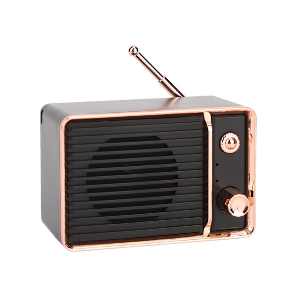 DW01 Mini Bärbar Vintage Bluetooth Micro USB Högtalare Inbyggt 900mAh Batteri Svart