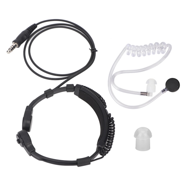 Throat Mic Headset Retractable Heavy Duty Air Acoustic Tube Earpiece til Baofeng, Kenwood, YAESU og Motorola