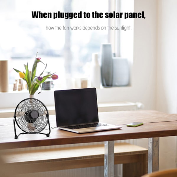 USB 8 tommer 2,5w 5W 5V Jern Køleventilator   Solpanel til udendørs rejser