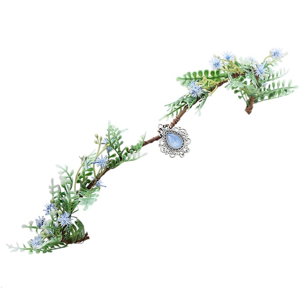 Förtrollande älvdiadem, unik V-formad design, handgjort hantverk, utsökt prydd med konstgjorda blommor och strass, justerbar för