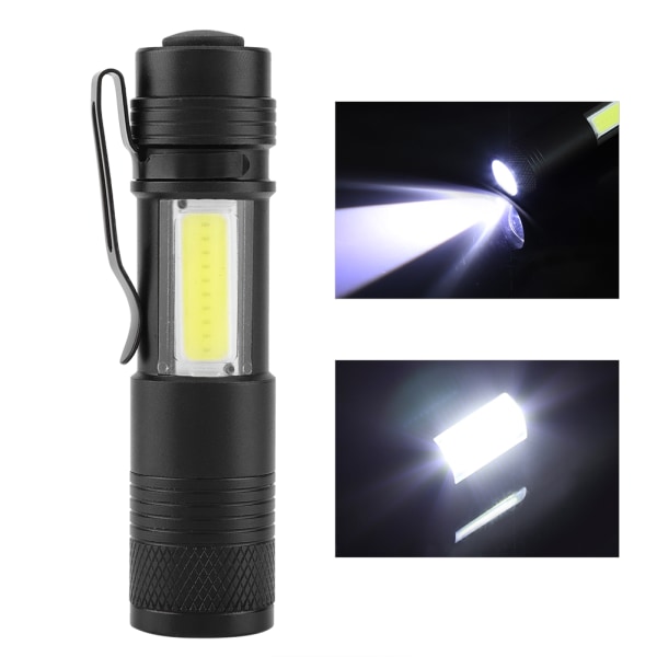 Utomhus Mini Pocket LED-ficklampa Regnbeständig Metallficklampa COB Lam