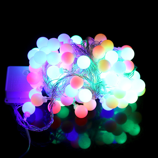 8,7M 100LED EU-stik AC220V frostede kugleformede udendørs vandtætte lyskæde i farver