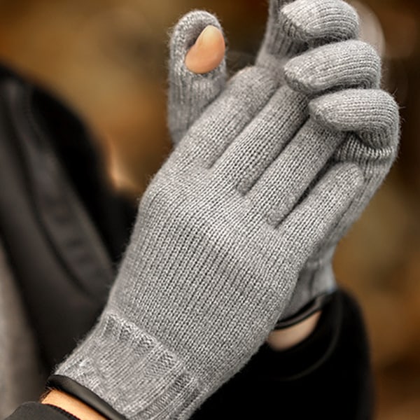 Ta tag i fleecevarma Damhandskar Stickade varma handskar med pekskärm