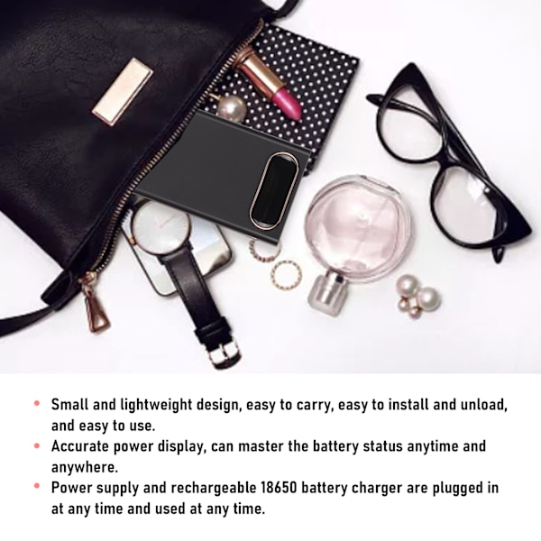 L10 18650 Svetsfri Batterilagringsbox LCD Digital Display Bärbar DIY Powerbank
