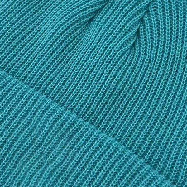Vinter Strikket Rib Hat P Mønster Elastisk Ensfarvet Varm Akrylfiber Cool Uld Hue til Skole Cyan Fri Størrelse