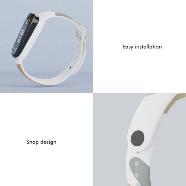 Fargerik Rem Kompatibel med Xiaomi Mi band 3/4/5/6 Myk TPU Håndleddsrem Erstatningsarmbånd