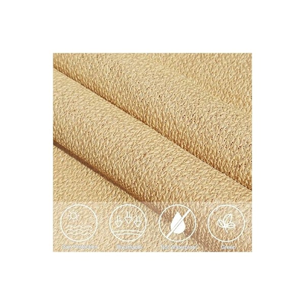 Rektangulær skygge sejl 4x6m Vandtæt UV-beskyttelse 98% Fremstillet af holdbar og åndbar polyester til have terrasse, Beige