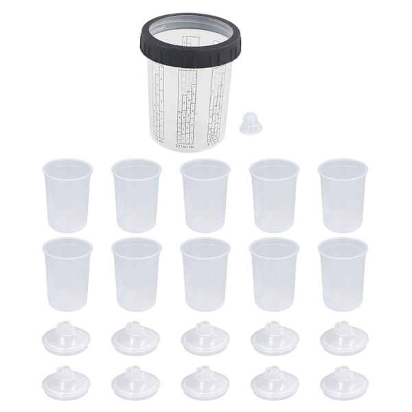 350 ml engangsspraypistolbeger i plast, tetting for kommersielle belegg